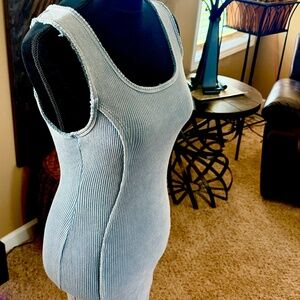 Ribbed body con tank top dress